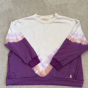 Free people movement Purple and White Tie-Dye Sweatshirt